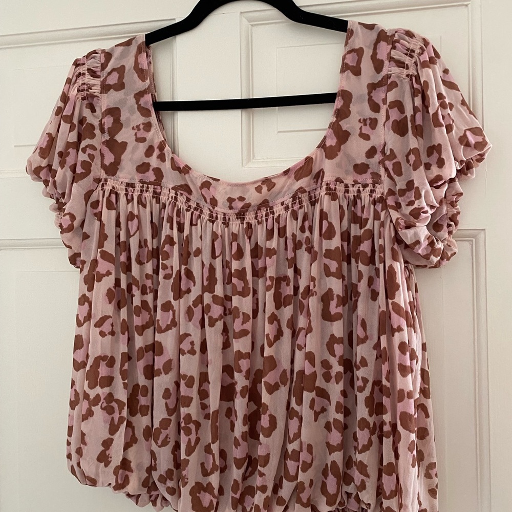 Free People Leopard Blouse (Unworn) M